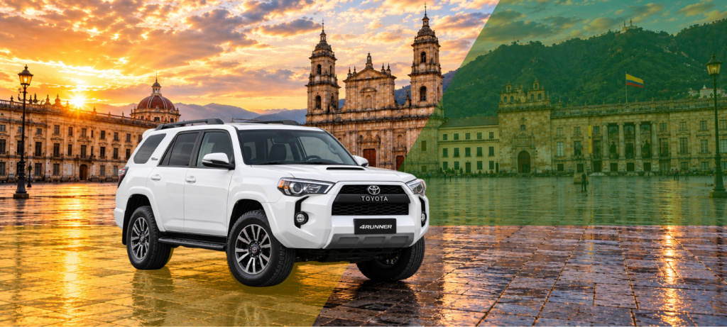 Toyota 4Runner blindada de Veblinco frente a la Plaza de Bolívar en Bogotá, Colombia.